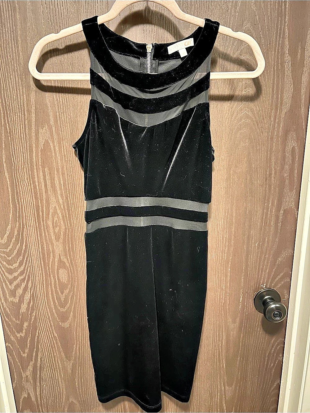 GB Velvet Black Striped Cocktail Dress - Never worn
